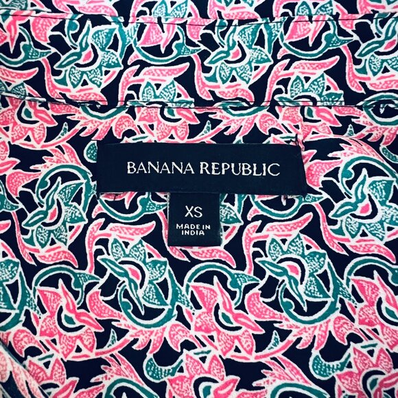 BR drapey blouse shirt, pink/green flowers, Size XS/S - Picture 8 of 8